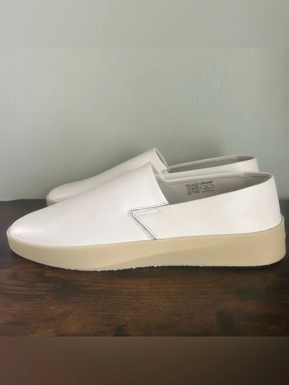 Wolf and Shepherd Cruise White Leather Slip On Shoes Sneakers Mens Size 12